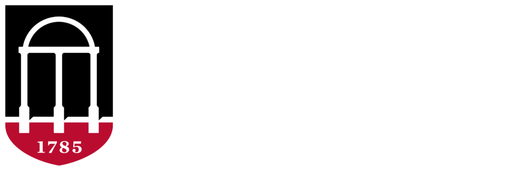 University of Georgia reversed color and white logo